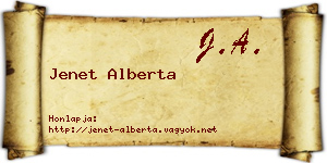Jenet Alberta névjegykártya